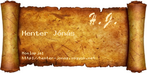 Henter Jónás névjegykártya